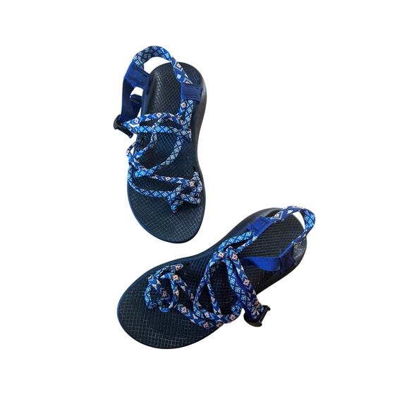 Chaco ZX/2 Classic Double Strap Strappy Sandals in Aztec print blue - Picture 1 of 5